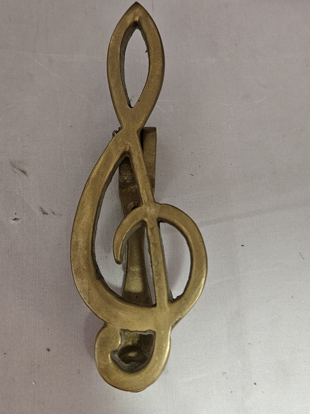 Brass Treble Clef Wall Door Knocker - Gold Musical Decor
